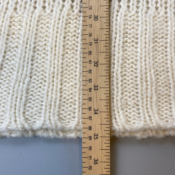 Vero Moda Knit Dress Medium Cream Short Sleeve V-Neck Cozy Soft Sheer Chunky - Picture 11 of 11